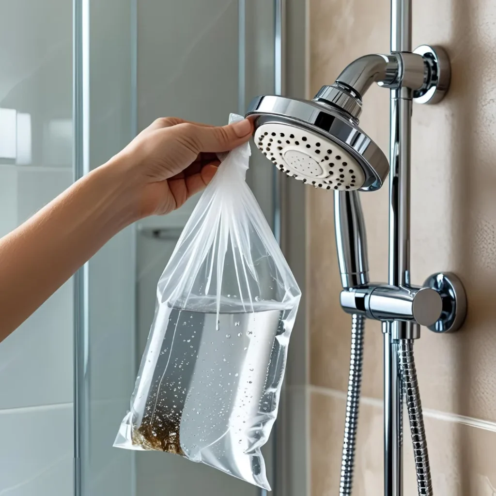 Duschkopf reinigen mit Essig Methode zur Verbesserung des Wasserdrucks