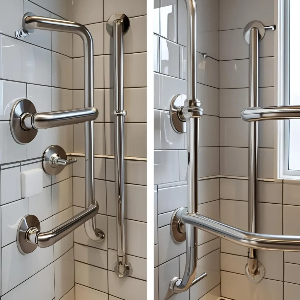 Richtig installierte Haltegriffe in der Dusche für Senioren-Sicherheit