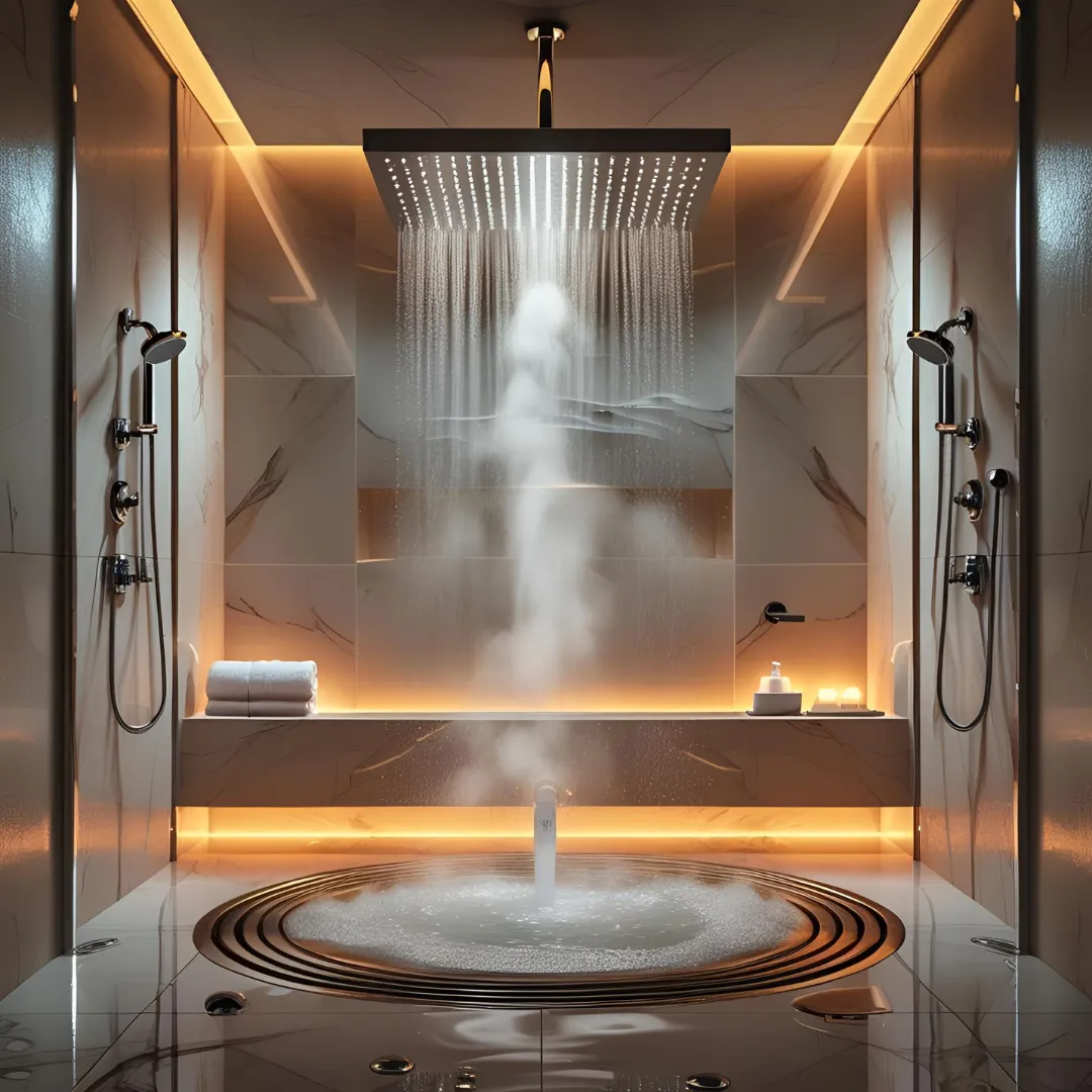 Luxusduschen Regendusche mit Thermostat im modernen Badezimmer